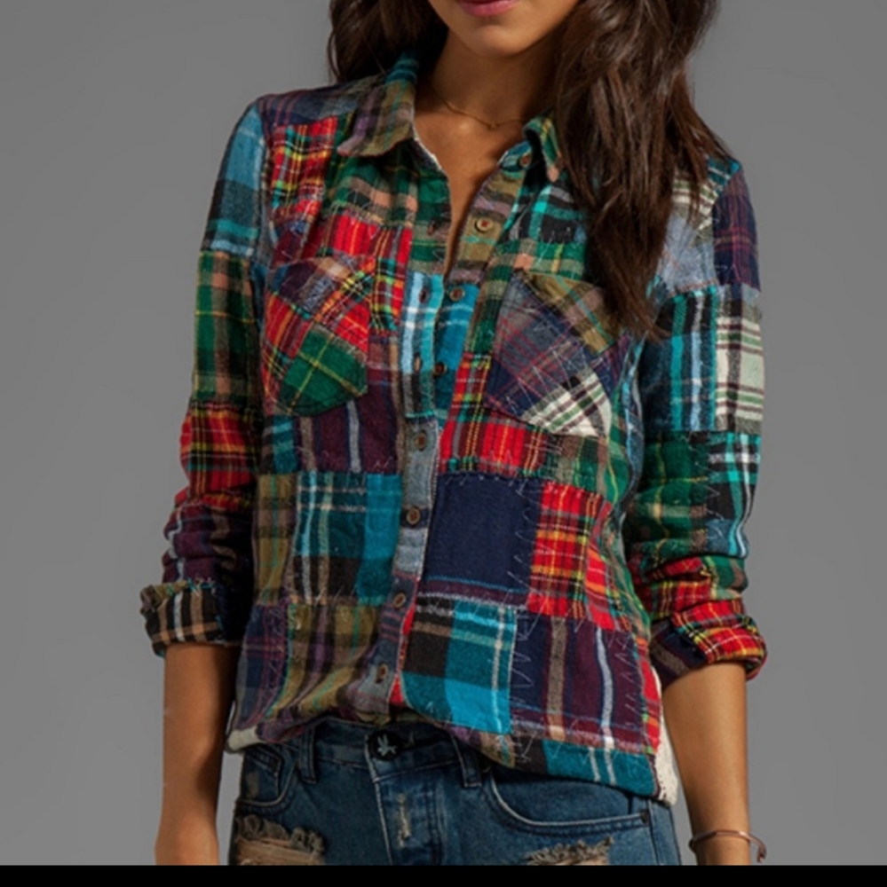 We the Free by Free People Plaid Flannel Shirt